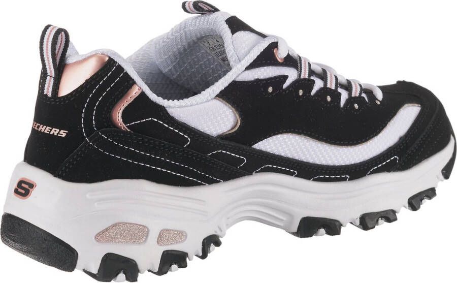 Skechers D'Lites Devoted Fan 13154-BKRG Vrouwen Zwart Sneakers Sportschoenen