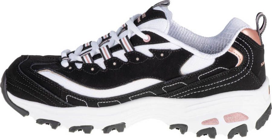 Skechers D'Lites Devoted Fan 13154-BKRG Vrouwen Zwart Sneakers Sportschoenen