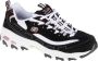 Skechers D'Lites Devoted Fan 13154-BKRG Vrouwen Zwart Sneakers Sportschoenen - Thumbnail 11