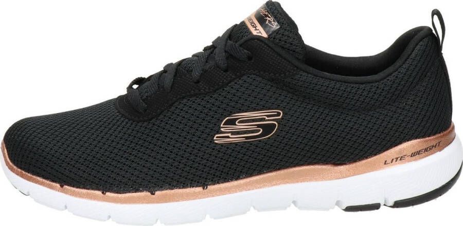 Skechers Flex Appeal 3.0 dames sneaker Zwart wit