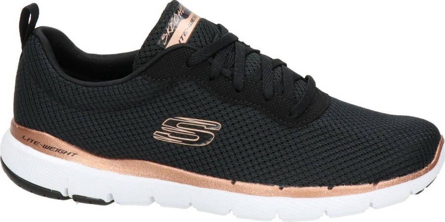 Skechers Flex Appeal 3.0 dames sneaker Zwart wit