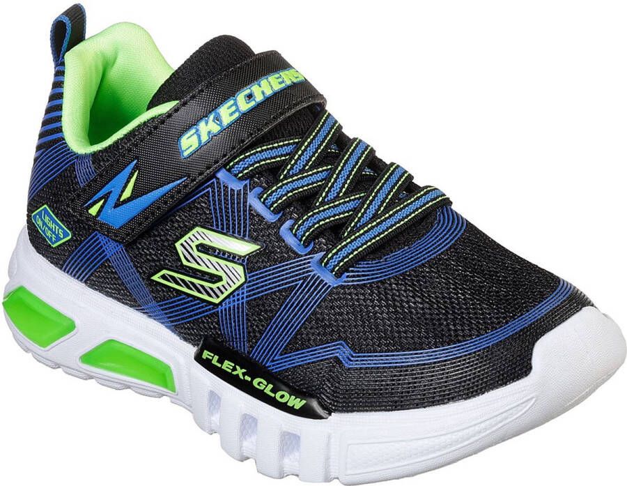 Skechers Flex Glow Jongens Sneakers Black Blue Lime