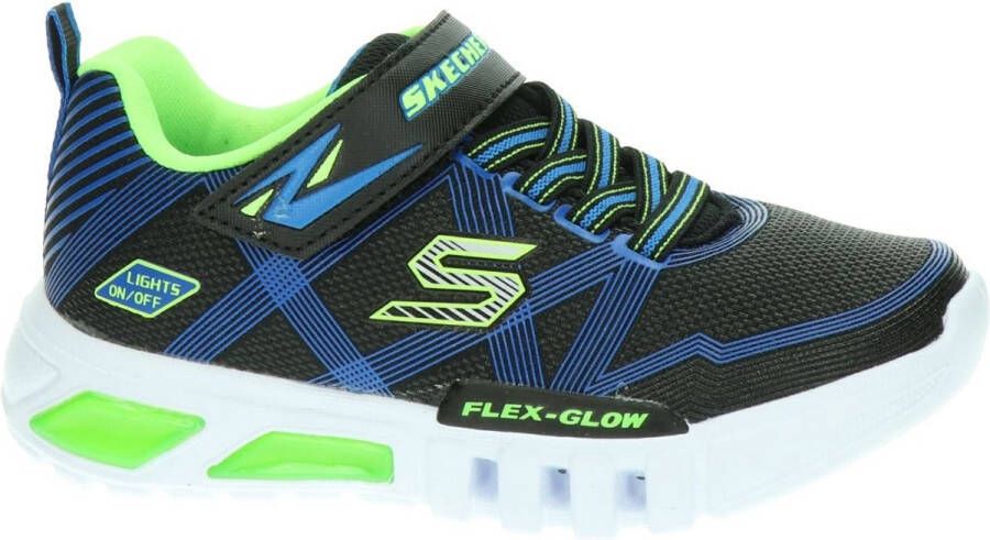 Skechers Flex Glow Jongens Sneakers Black Blue Lime