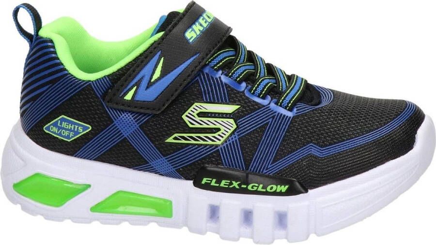 Skechers Flex Glow Jongens Sneakers Black Blue Lime