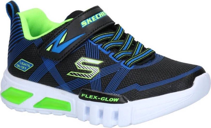 Skechers Flex Glow Jongens Sneakers Black Blue Lime