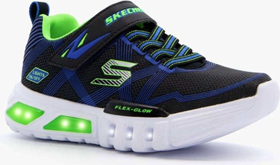 Skechers Flex Glow Jongens Sneakers Black Blue Lime