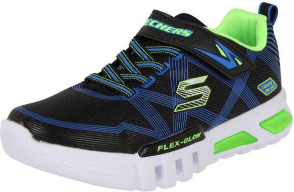 Skechers Flex Glow Jongens Sneakers Black Blue Lime