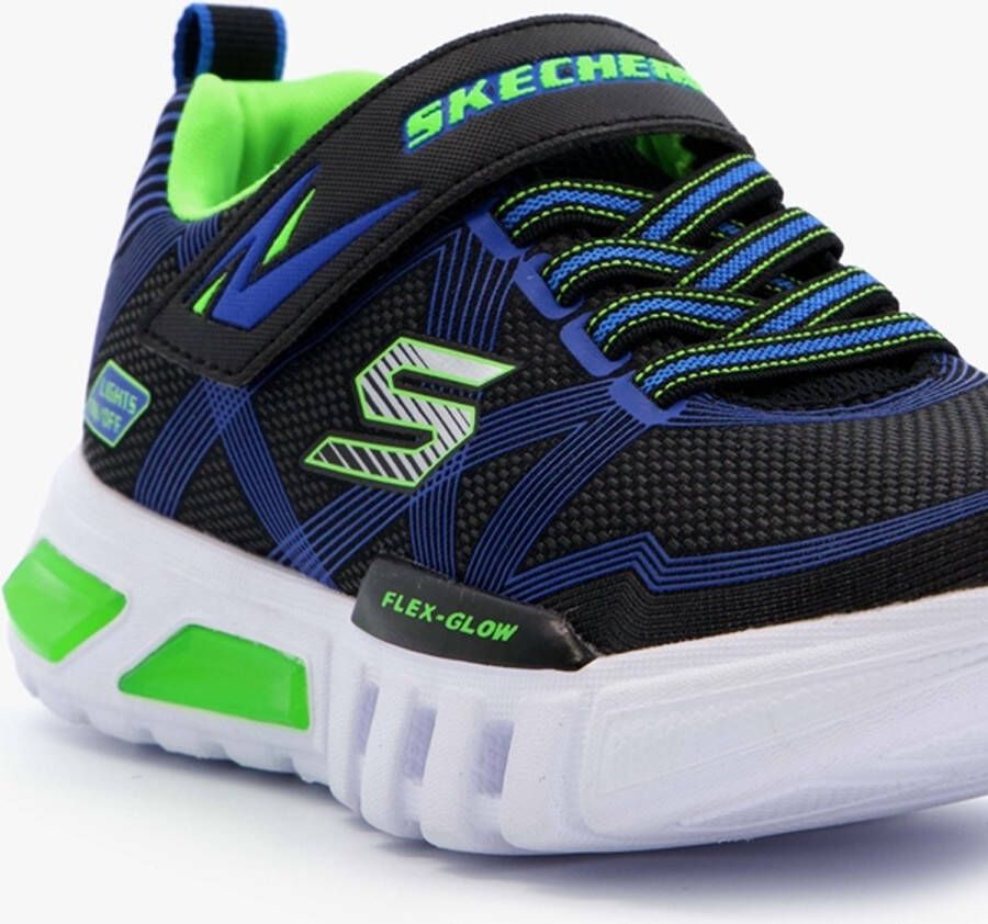 Skechers Flex Glow Jongens Sneakers Black Blue Lime