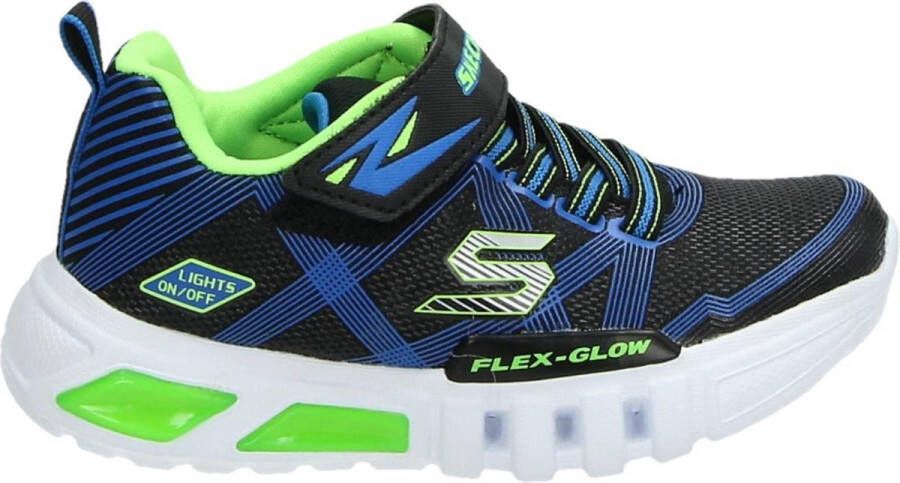 Skechers Flex Glow Jongens Sneakers Black Blue Lime