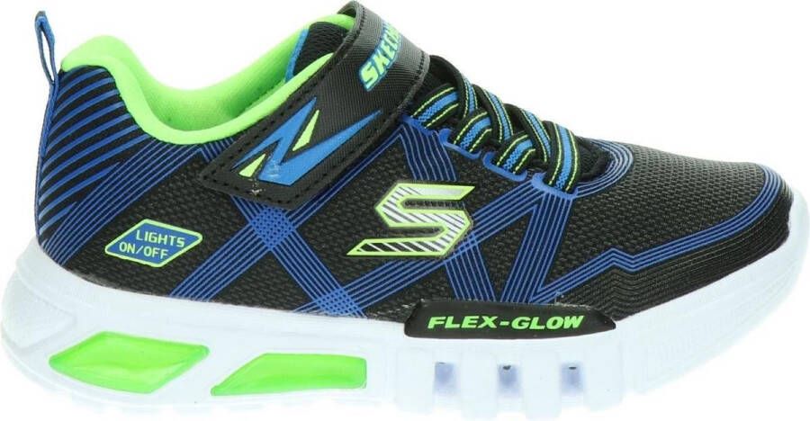 Skechers Flex Glow Jongens Sneakers Black Blue Lime