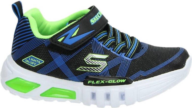 Skechers Flex Glow Jongens Sneakers Black Blue Lime