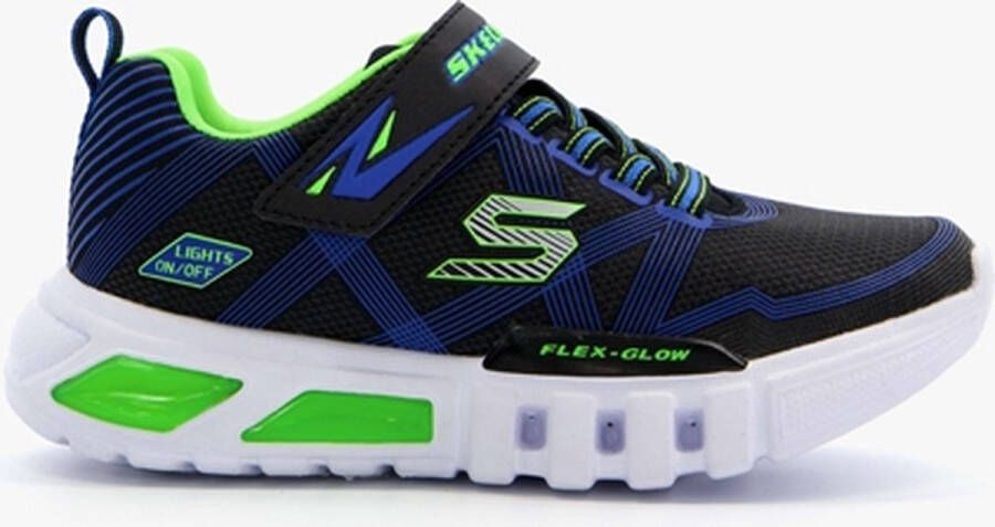 Skechers Flex Glow Jongens Sneakers Black Blue Lime