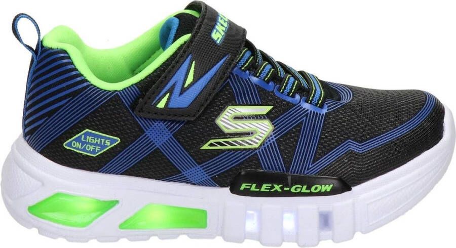 Skechers Flex Glow Jongens Sneakers Black Blue Lime