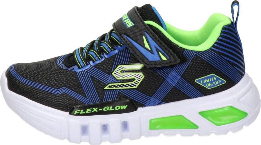 Skechers Flex Glow Jongens Sneakers Black Blue Lime