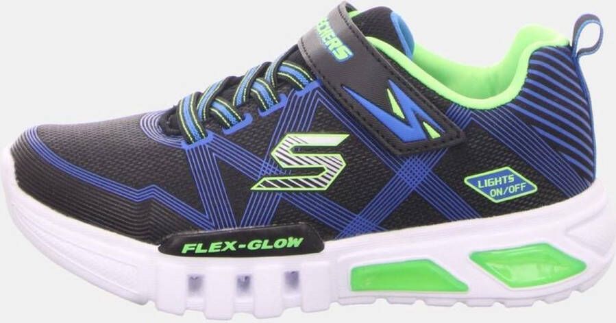 Skechers Flex Glow Jongens Sneakers Black Blue Lime