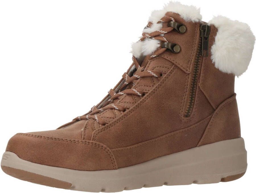 Skechers Glacial Ultra Cozyly Veterboot Vrouwen Bruin Cognac