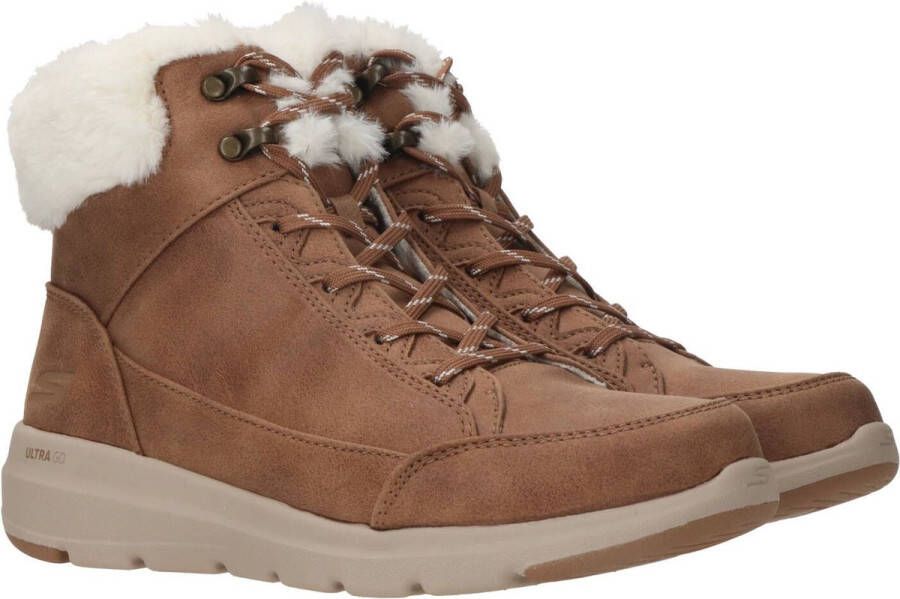 Skechers Glacial Ultra Cozyly Veterboot Vrouwen Bruin Cognac