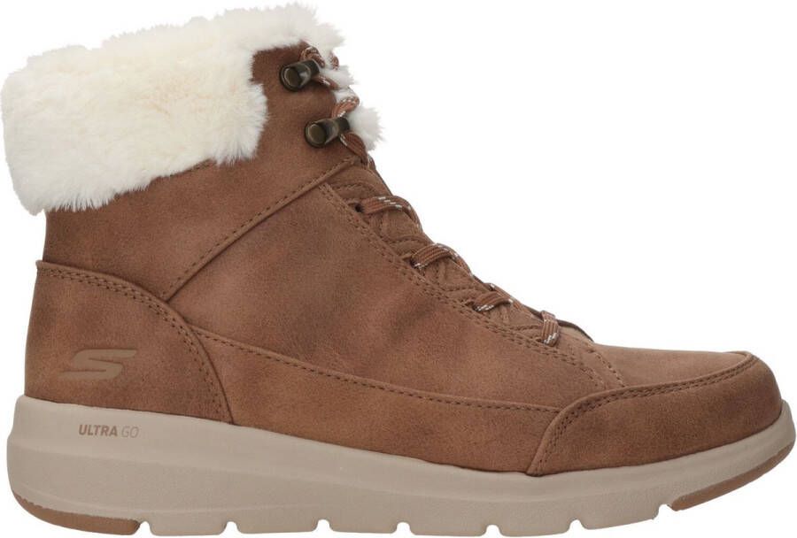 Skechers Glacial Ultra Go dames veterboot Cognac