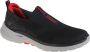 Skechers Go Walk 6 216202-BKRD Mannen Zwart Sneakers Sportschoenen - Thumbnail 8