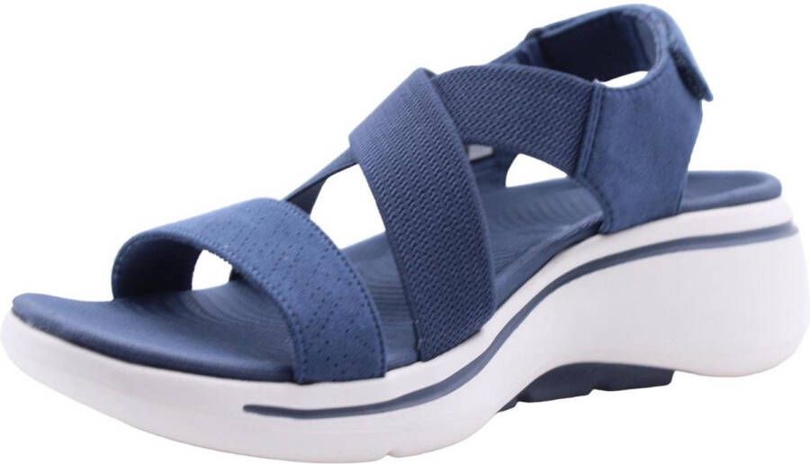 Skechers Go Walk Arch Fit Sandal Tre Dames Sandalen Blauw