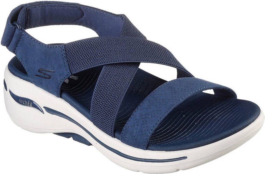 Skechers Go Walk Arch Fit Sandal Tre Dames Sandalen Blauw