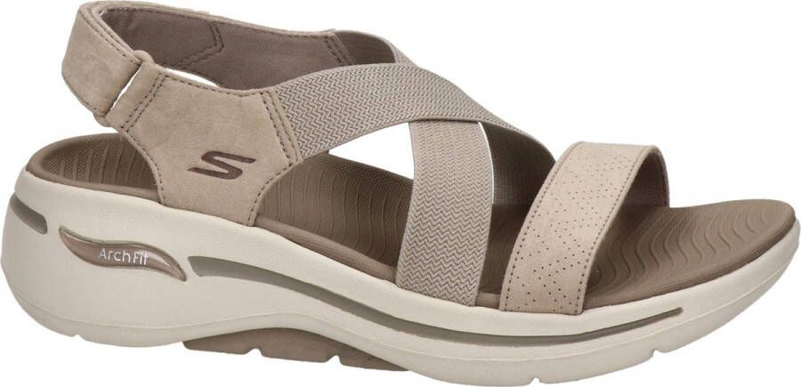 Skechers Go Walk Arch Fit Sandal Tre Dames Sandalen Taupe