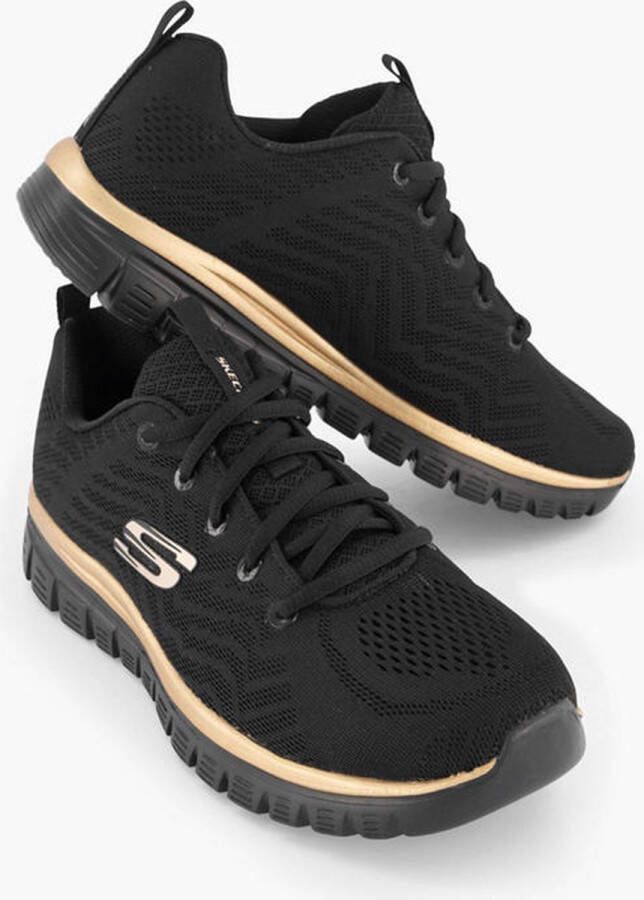 Skechers Graceful Get Connected 12615 BKRG Vrouwen Zwart Sneakers