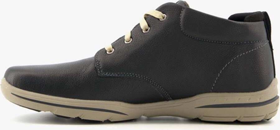 Skechers Harper Melden leren heren veterboots Zwart Extra comfort Memory Foam