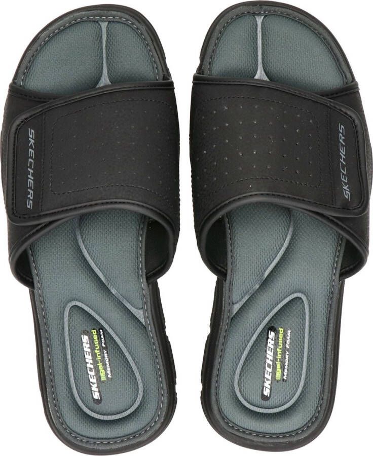 Skechers heren slippers zwart Extra comfort Memory Foam