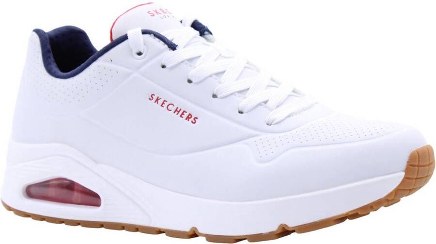 Skechers Heren Sport Casual UNO STAND ON AIR Sneakers Heren 52458 wit marine rood