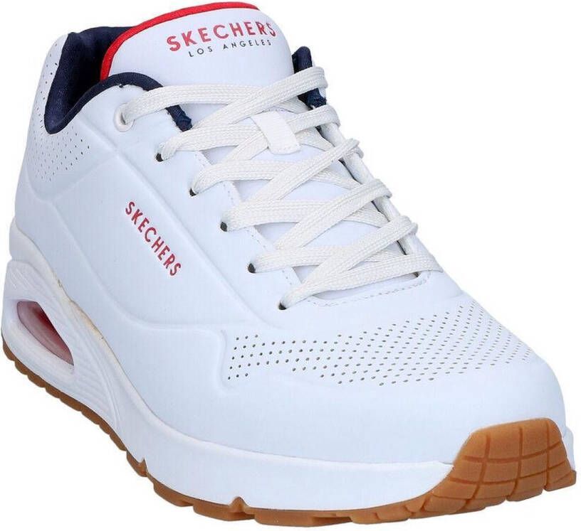 Skechers Heren Sport Casual UNO STAND ON AIR Sneakers Heren 52458 wit marine rood