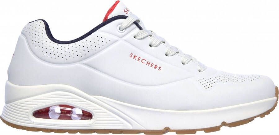 Skechers Heren Sport Casual UNO STAND ON AIR Sneakers Heren 52458 wit marine rood