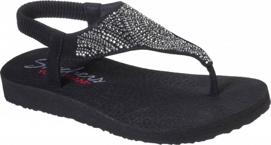 Skechers Meditation New Moon Sandalen Plat zwart