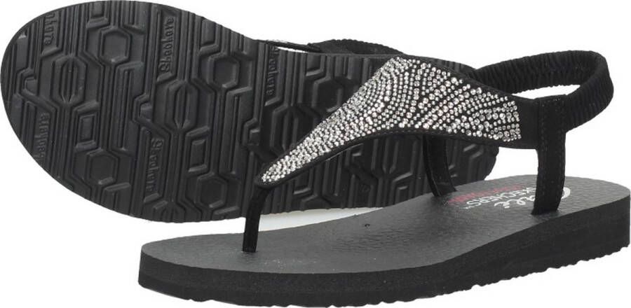 Skechers Meditation New Moon Sandalen Plat zwart