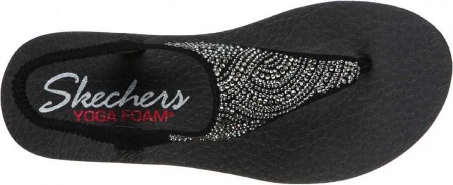 Skechers Meditation New Moon Sandalen Plat zwart