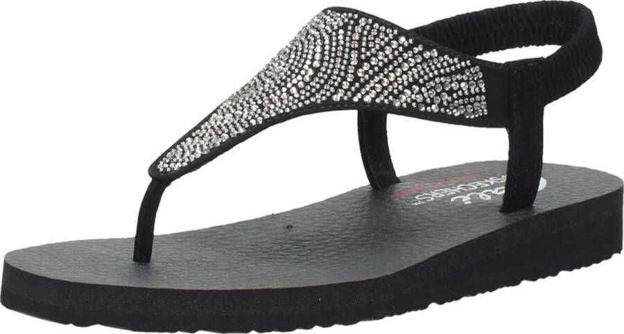 Skechers Meditation New Moon Sandalen Plat zwart