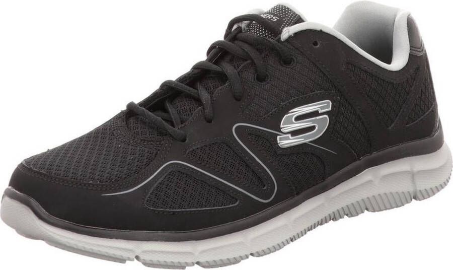 Skechers Satisfaction 58350-BKGY Mannen Zwart Sneakers Sportschoenen