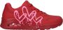 Skechers Sneakers UNO DRIPPING IN LOVE met hart-graffiti-print vrijetijdsschoen lage schoen veterschoen - Thumbnail 18