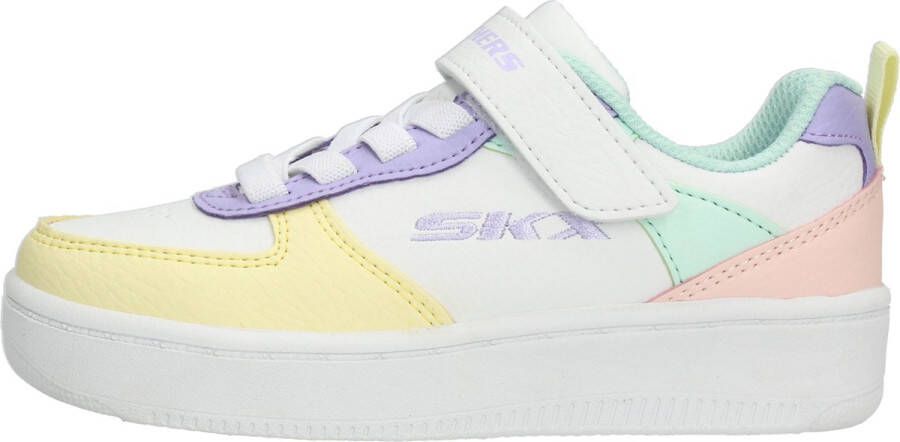 Skechers Sport Court 92 Meisjes Sneakers Wit Multicolour