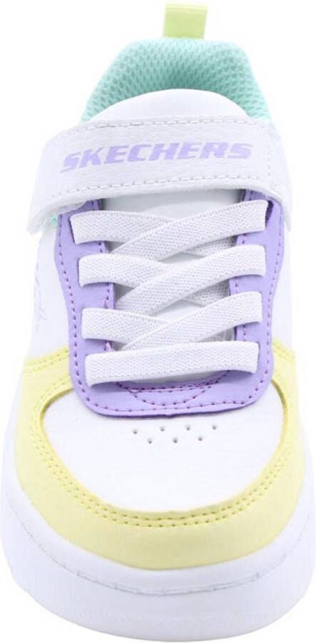 Skechers Sport Court 92 Meisjes Sneakers Wit Multicolour