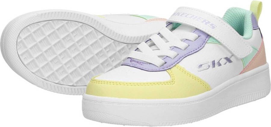 Skechers Sport Court 92 Meisjes Sneakers Wit Multicolour