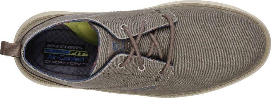 Skechers Stat Pexton Heren Sneakers Taupe