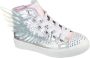 Skechers Twinkle Toes hoge sneakers met lichtjes zilver Imitatieleer 28 - Thumbnail 6