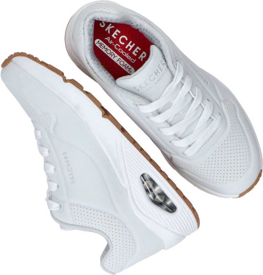 Skechers Uno Air Blitz sneakers wit Imitatieleer Dames