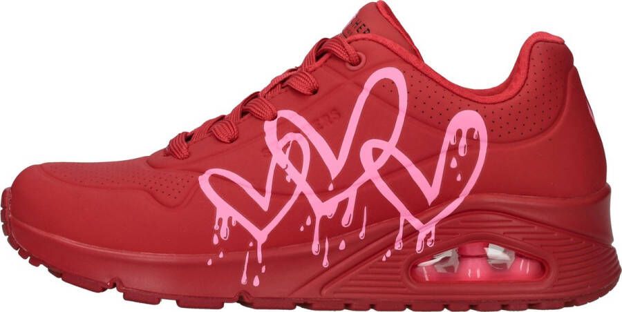 Skechers Uno Dripping Heart rood Synthetisch Dames