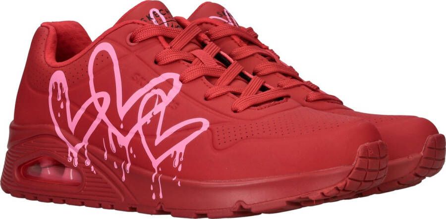 Skechers Uno Dripping Heart rood Synthetisch Dames