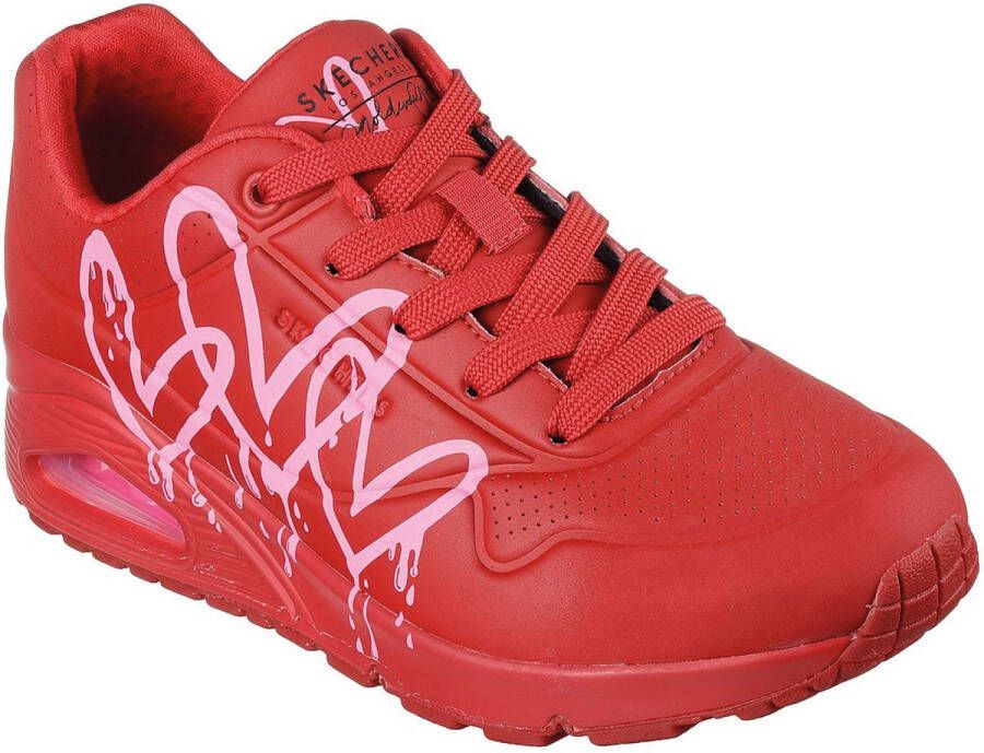 Skechers Uno Dripping Heart rood Synthetisch Dames