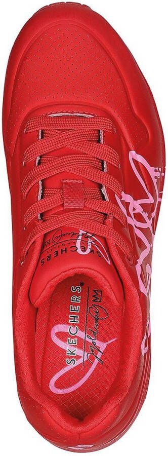 Skechers Uno Dripping Heart rood Synthetisch Dames