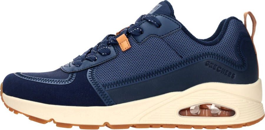 Skechers Uno Layover Sneakers blauw Textiel Heren