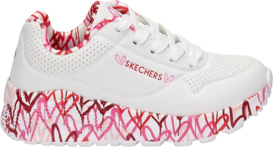 Skechers Uno Light kids sneaker Wit rood